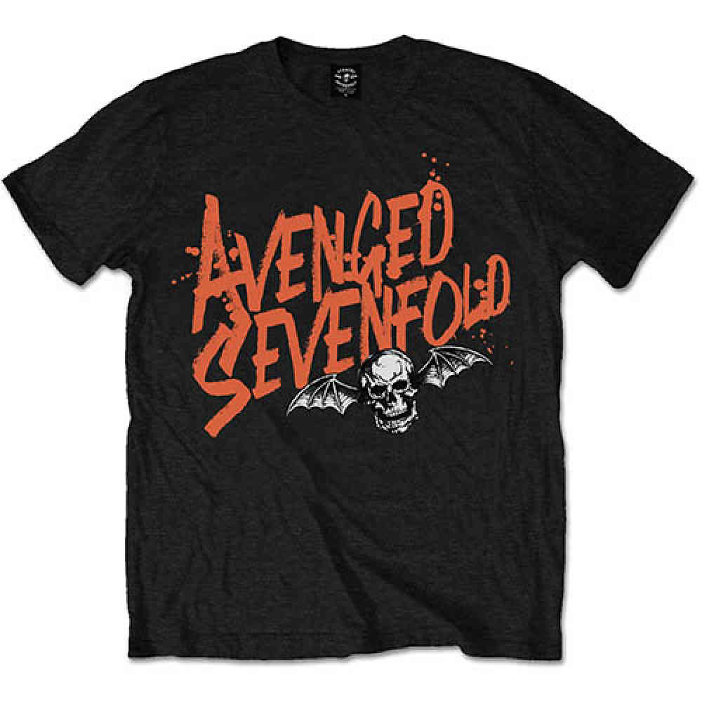 Avenged Sevenfold - Orange Splatter Tshirt Homme - Noir